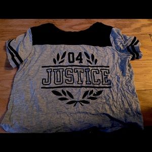 Justice Blue and Gray Crop top  Size:10